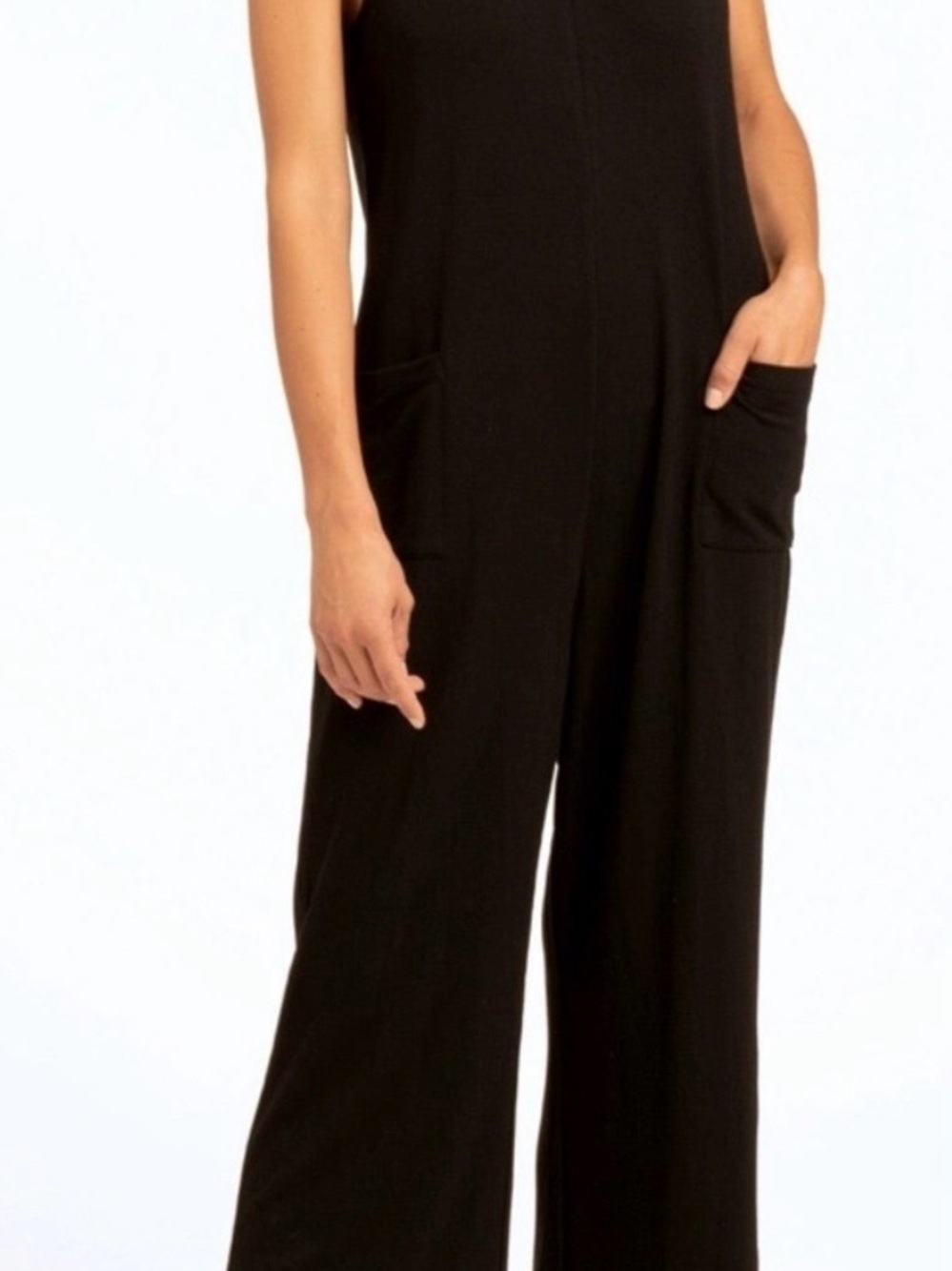 Threads 4 Thought Black Wide-Leg Pocket Jumpsuit